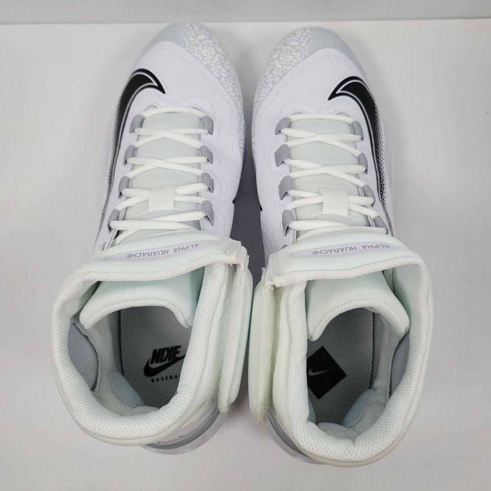 Nike Alpha Huarache Elite 4 Mid Men's White Cleats FD2744-100 US Size 12 NWB - Picture 7 of 10